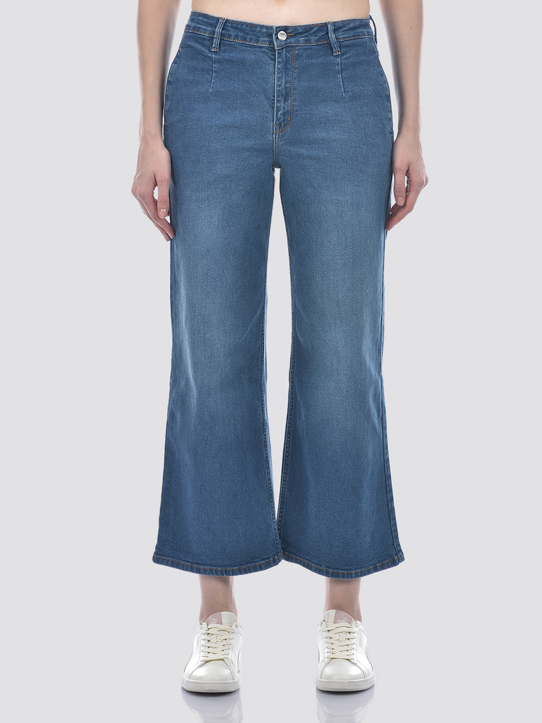 Numero Uno Women Mid Blue Wide Leg Sustainable Jeans